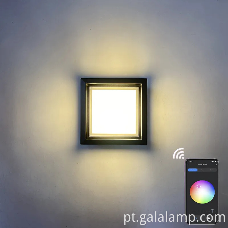 Luz de parede LED à prova d'água inteligente com controle de aplicativos Tuya para uso ao ar livre